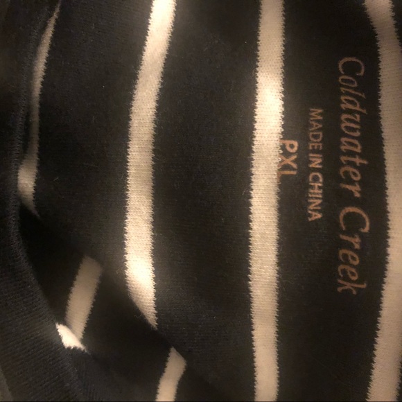 Coldwater Creek | Black & White Striped Shirt - Picture 2 of 2